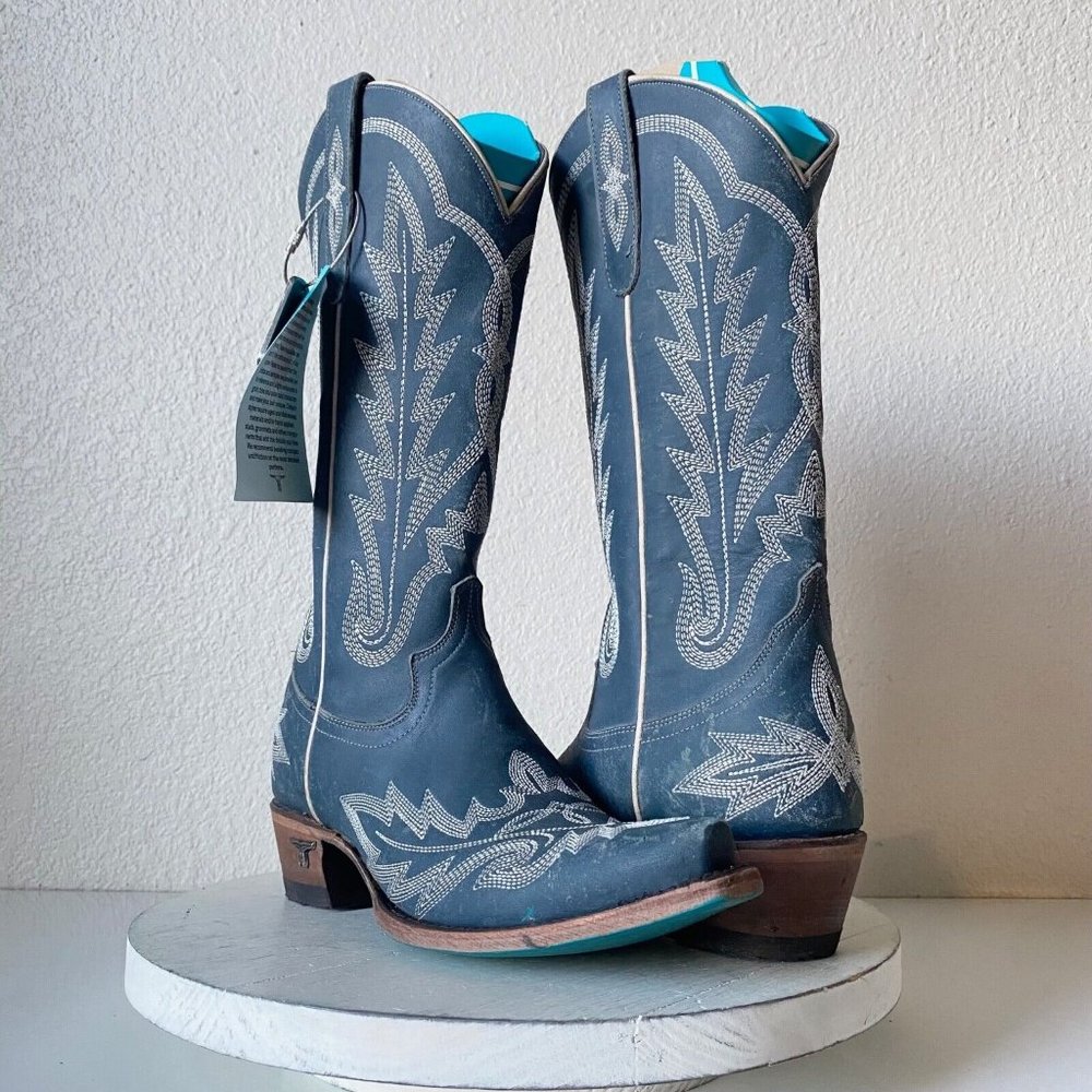 NEW Lane LEXINGTON Womens Western Boots 6.5 Blue Cowboy Festival Snip Toe 13"